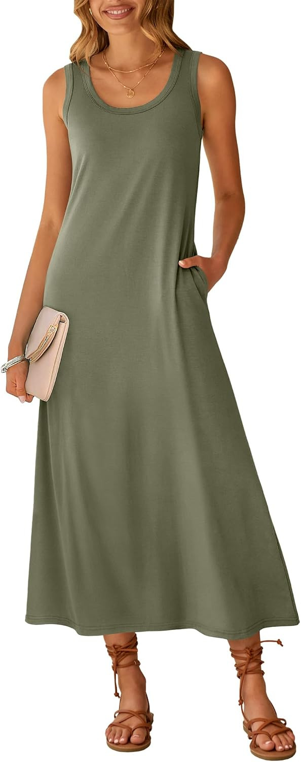 ANRABESS Maxi Dresses for Women Summer Casual Tank Dress | Amazon (US)