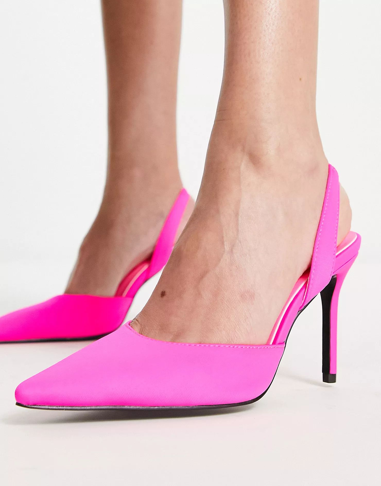 Glamorous slingback heeled shoes in pink | ASOS (Global)