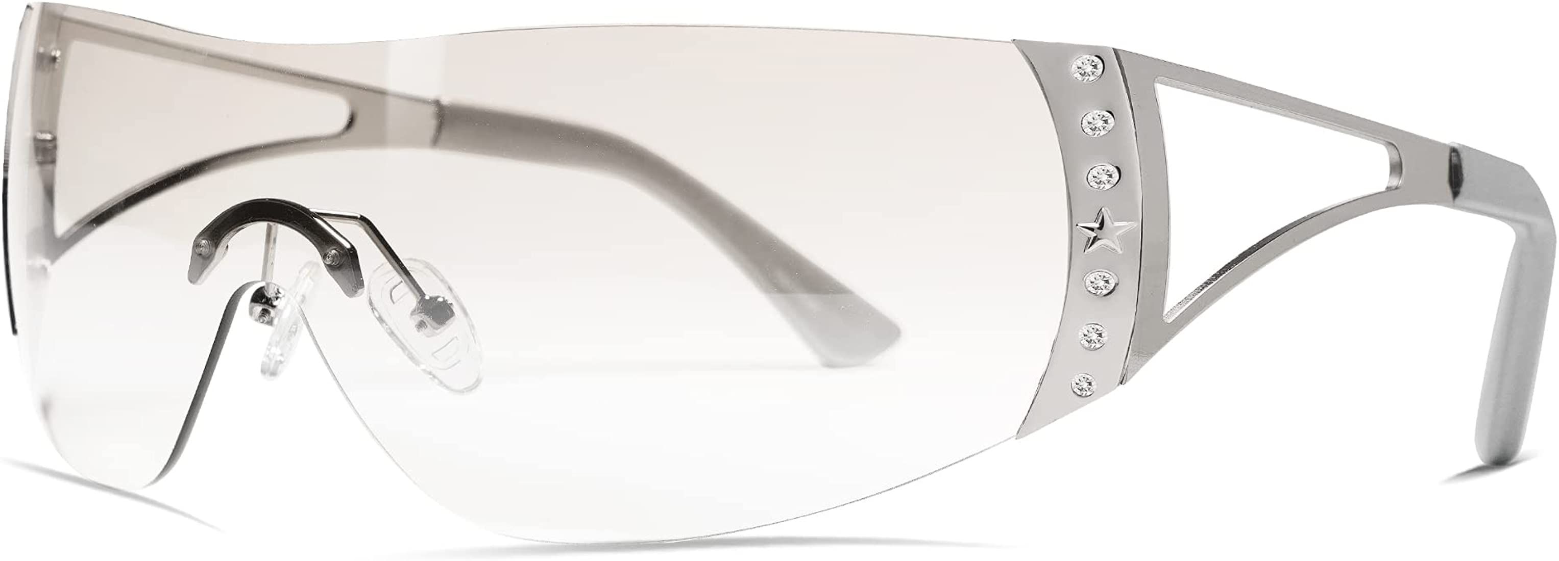 VANLINKER Wrap Around Y2K Sunglasses for Women Men Trendy Oversized Futuristic Sun Glasses Fashio... | Amazon (US)