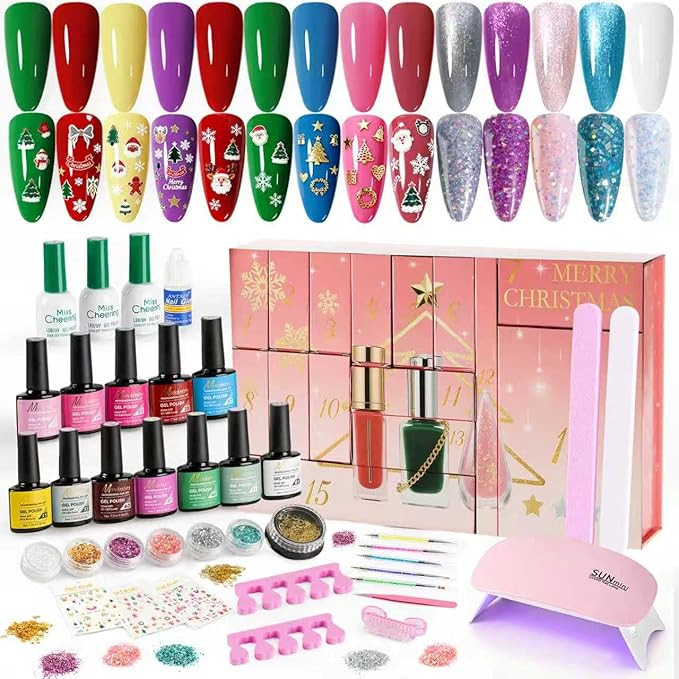 Nail Polish Advent Calendar 2025,Nail Advent Calendar with UV Light, Beauty Advent Calendar 2025 ... | Amazon (US)
