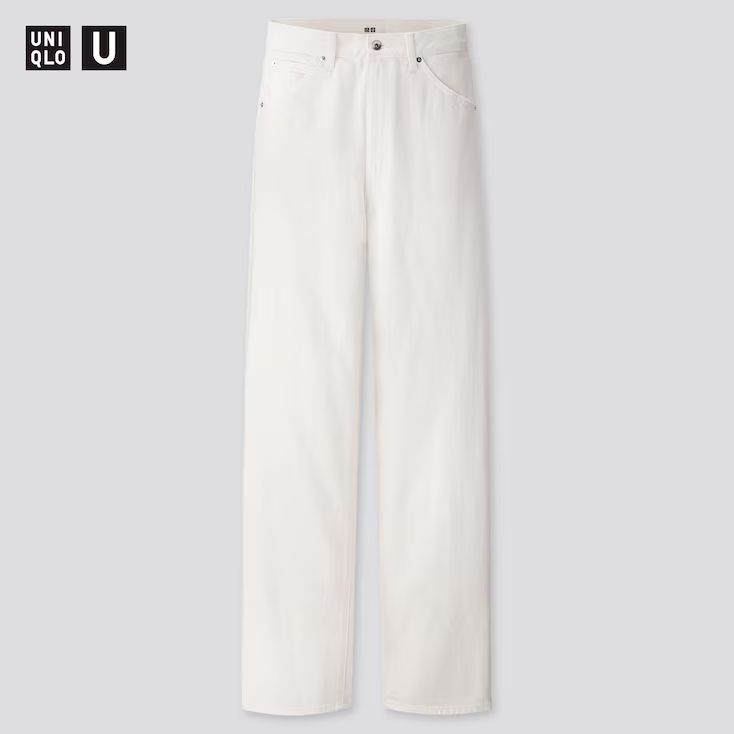 UNIQLO Women's U High-rise Boyfriend Jeans, White, 25 in. | UNIQLO (US)