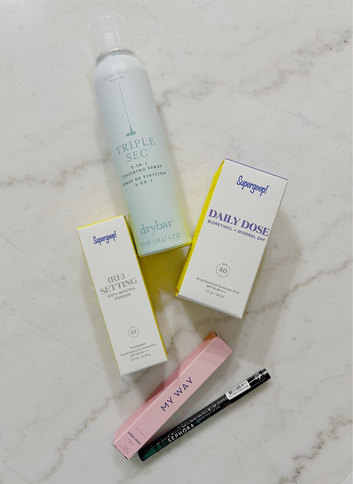 My Sephora order arrived today!

- DryBar Triple Sec
- Supergoop Daily Dose BioRetinol 
- Supergoop Resetting Powder SPF
- Armani Beauty My Way Eay de Parfum Travel Spray 
- Sephora Collection Waterproof Eyeliner (Army Babe)



#LTKFindsUnder50 #LTKBeauty #LTKFindsUnder100