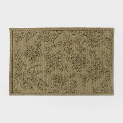 20"x30" All Over Floral Bath Rug Sage Green - Threshold™ | Target