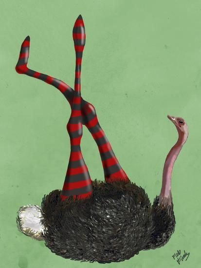 'Ostrich Striped Leggings' Art Print - Fab Funky | Art.com | Art.com