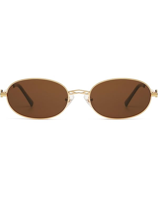 Appassal Retro Small Oval Sunglasses for Women Men Rectangle Metal Sun Glasses Classic Sunnies AP... | Amazon (US)