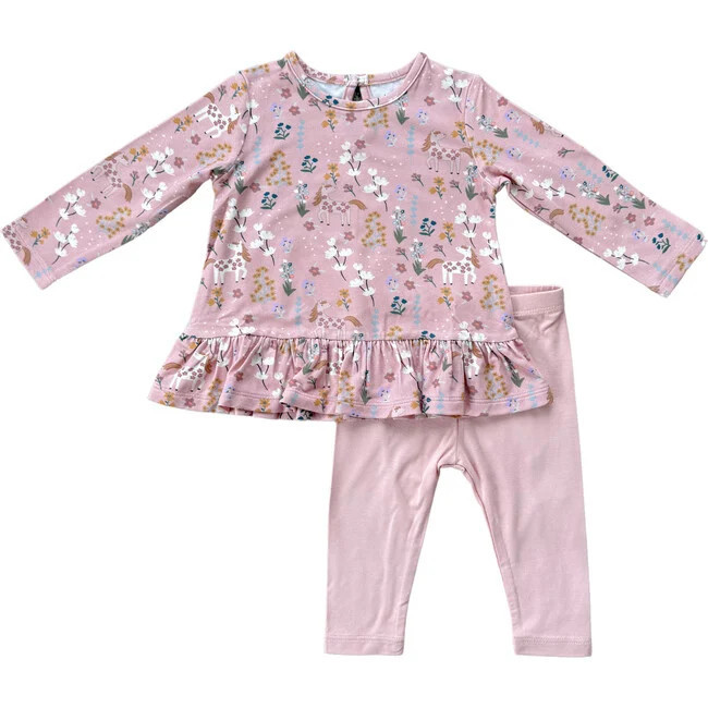 Babysprouts | Long Sleeve Peplum Set Unicorn (Multicolor, Size 18-24M) | Maisonette | Maisonette