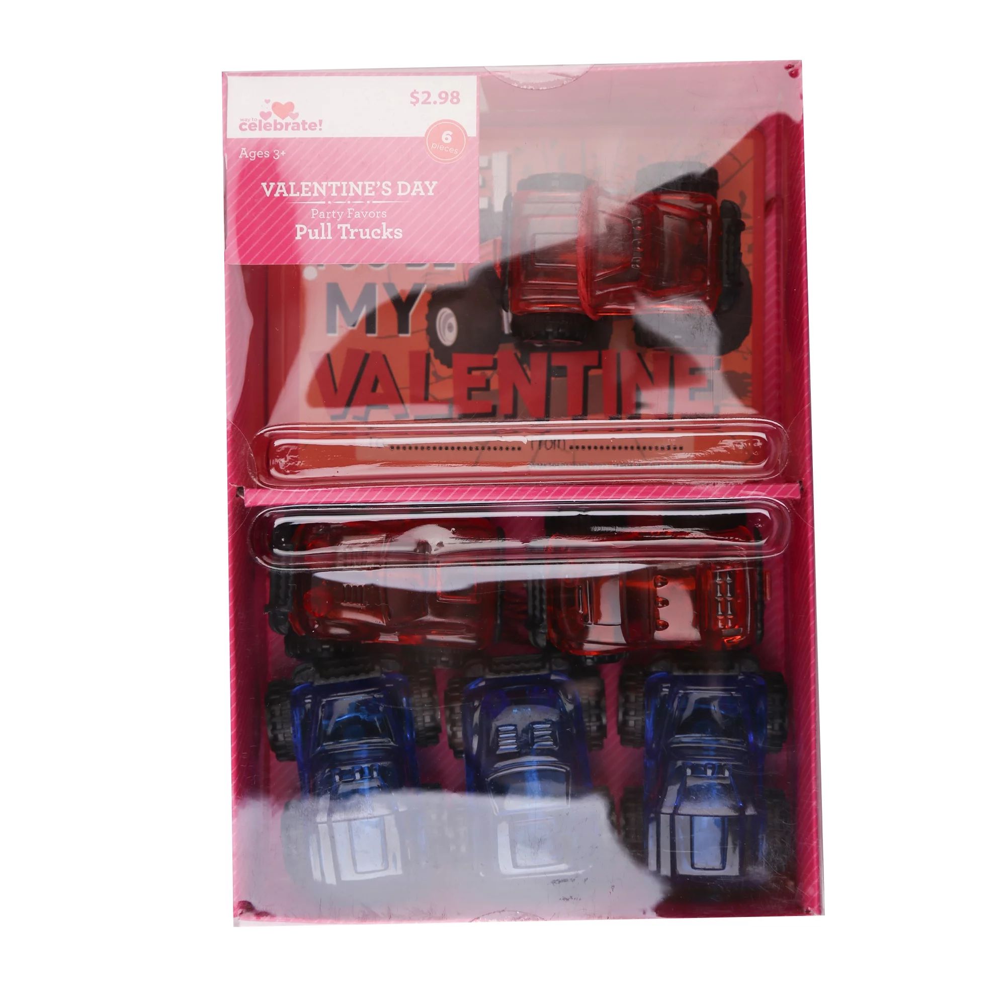 Way To Celebrate Valentine's Day Pull Trucks Party Favors, 6 Count | Walmart (US)