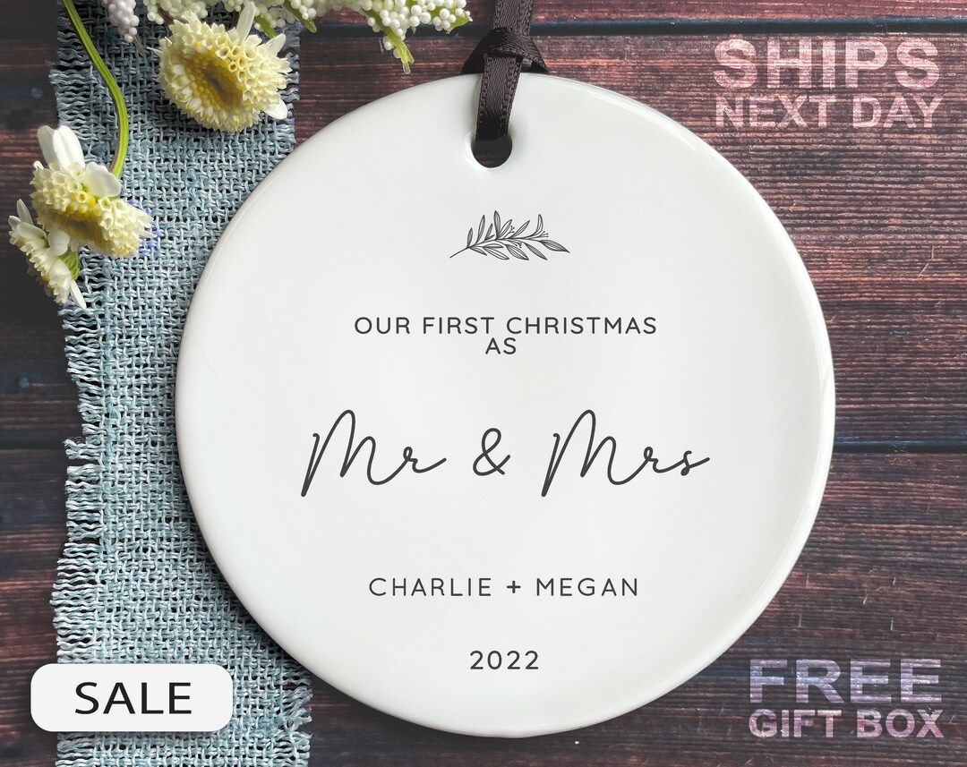 First Christmas Married - Mr & Mrs Ornament 2022 | Etsy (US)