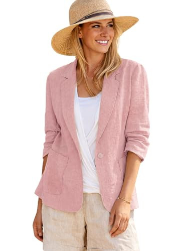Pink Blazer Jacket for Women Hot Pink Clothes Outfits Suits Fashion Christmas Blazers Things Gifts Women's Blazers & Suit Jackets Pink XXL | Amazon (US)