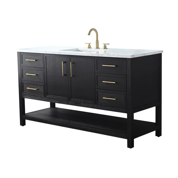 Stratford 60'' Single Bathroom Vanity with Engineered Stone Top | Wayfair North America