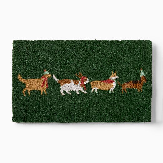 Nicole Cicak Festive Pups Doormat | West Elm (US)