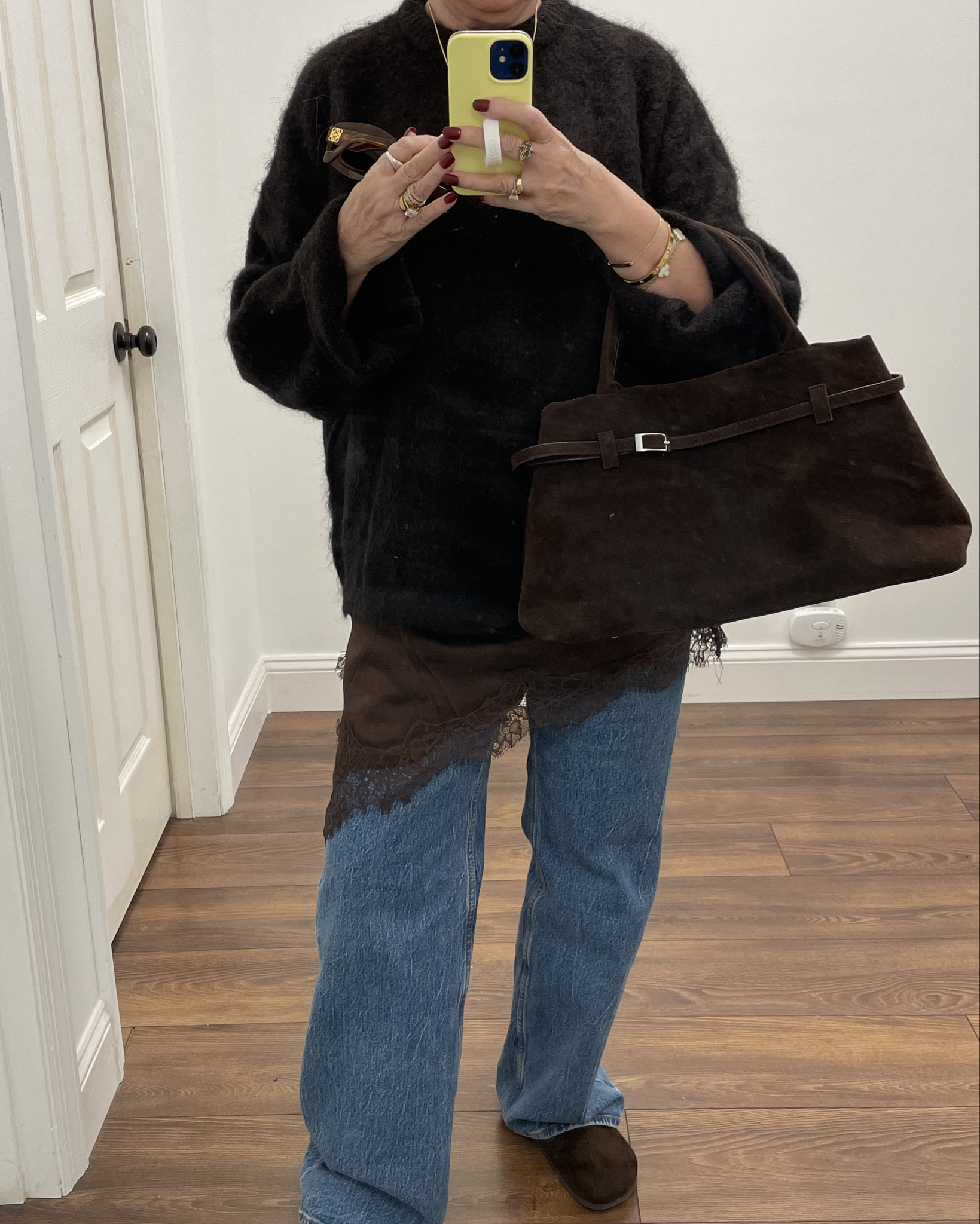 Casual layered outfit for errands and working from home 🤍
Wearing a soft mohair sweater, lace slip dress layered over jeans, and Birkenstock sandals for an effortless, comfortable everyday look. This is one of my favorite casual outfit ideas for women over 40 — cozy, relaxed, and still polished enough to feel put together.

If you’re looking for comfortable outfits for running errands, work from home style, or easy layered outfits, this formula works every time.
👉 Shop all pieces linked here

#LTKootd #LTKselfcare #LTKgrwm