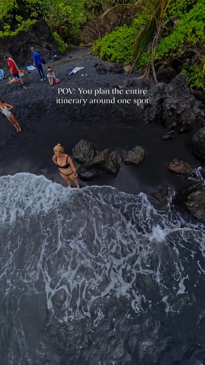 Wai’anapanapa State Park is hands down one of the most iconic stops on the Road to Hana. Once you see it, you’ll understand why.

This was a total bucket list moment for me. That black sand beach against the bright turquoise water? Even more stunning in real life. 

Just a heads up, this is one stop you have to plan ahead for. Reservations are required and they don’t offer same-day entry, so be sure to book in advance!

It’s one of those places that feels a little wild, a little magical, and completely unforgettable.

Save this for your Maui itinerary. You won’t want to miss it. You can find more unforgettable and must see stops along the Road to Hana over on the blog.  Link in bio. #blacksandbeach  #blacksandbeachmaui #waianapanapa #roadtohana #mauitravel