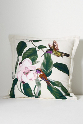 Menagerie Embroidered Cotton & Linen Pillow | Anthropologie (US)