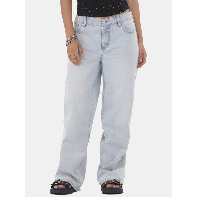 No Boundaries Baggy Wide Leg Jeans, Women's and Women's Plus | Walmart (US)