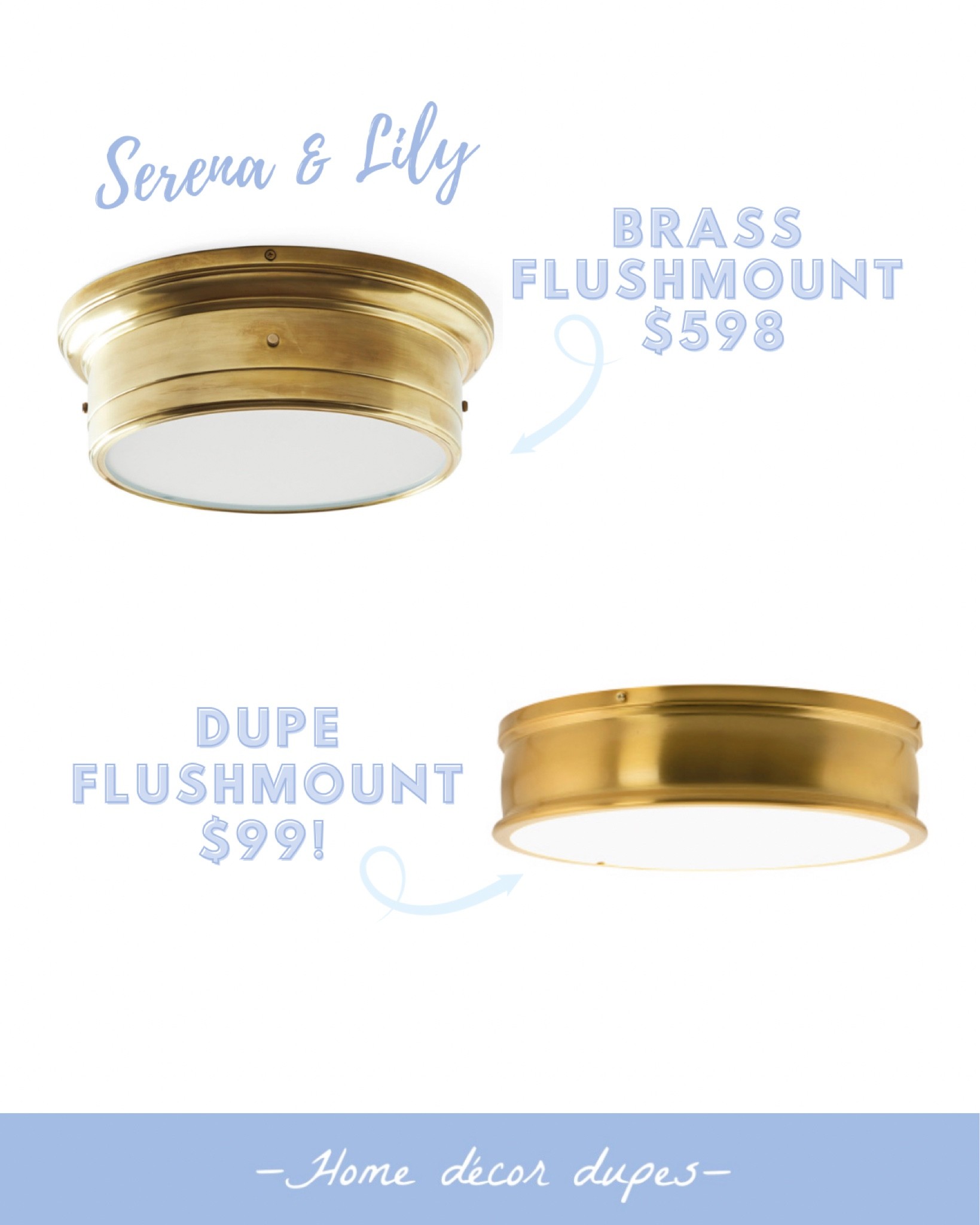 Another new Serena & Lily dupe!! 🤩 This time for the pretty Breton brass flushmount that’s sells for $598 for the large (14” diameter)! You can get this DUPE that’s actually a little bigger at 16” diameter for under $100 👏🏻👏🏻👏🏻 plus ships free with code: SHIP89

#LTKsalealert #LTKhome #LTKunder100