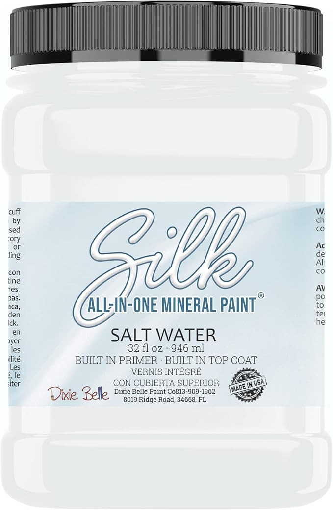 Dixie Belle Silk All-in-One Mineral Paint | Salt Water (32oz) | Off-White All-in-One Water Based ... | Amazon (US)