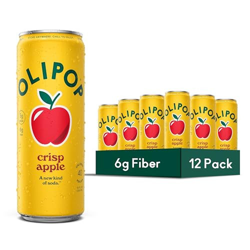 OLIPOP 6g Fiber Prebiotic Soda, Crisp Apple, 12 fl oz, 12Pack Skinny | Amazon (US)