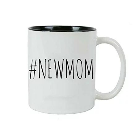 New Mom Mug 11 oz White Ceramic Coffee Mug (Black) with Gift Box | Walmart (US)