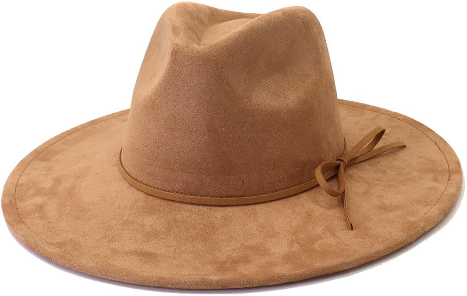 Fedora Hats for Women Man with Big Wide Brim Classic Suede Panama Hat Western Outdoor hat | Amazon (US)