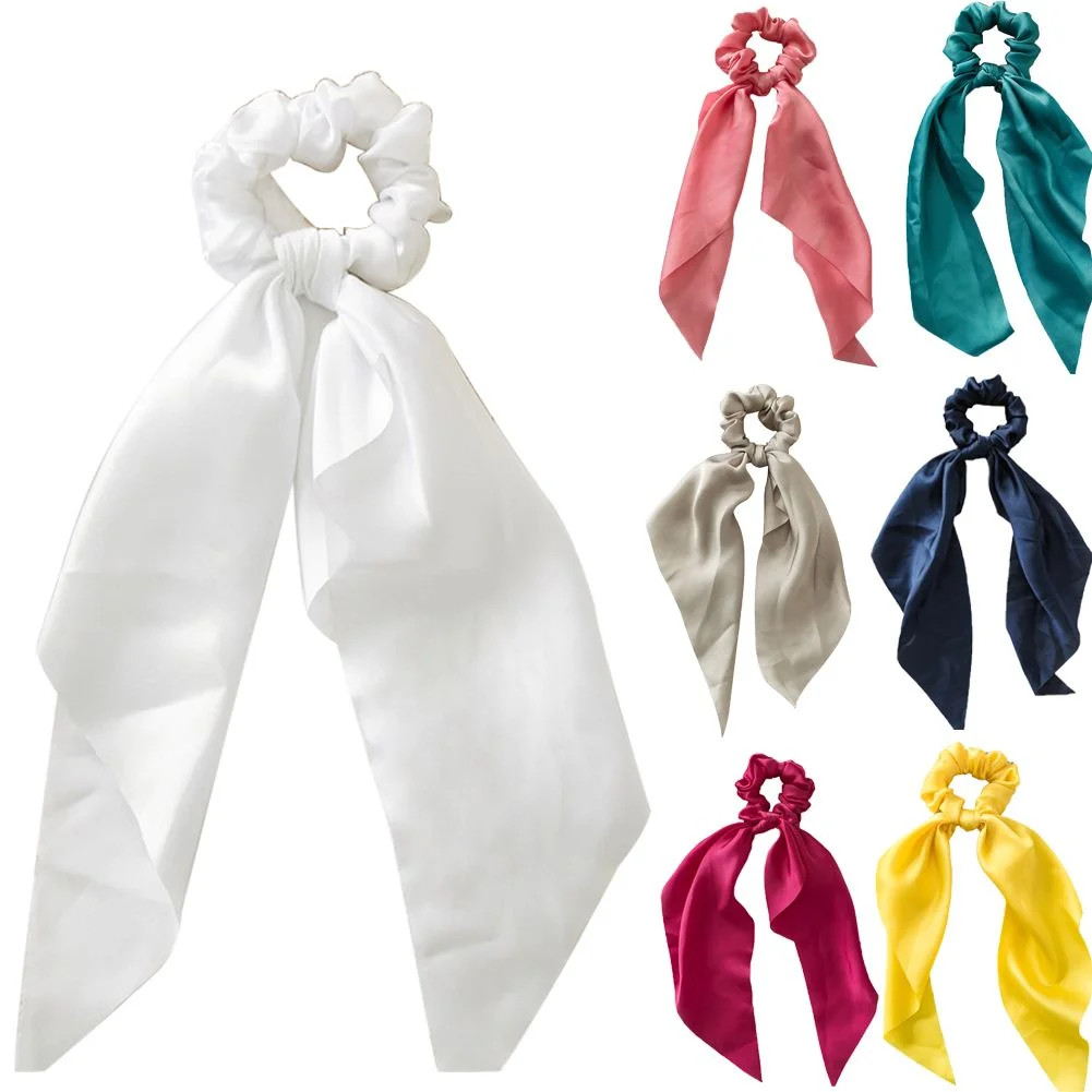 SPRING PARK Women Ponytail Bow Scarf Bow Hair Rope Ties Scrunchie Ribbon Hair Band | Walmart (US)