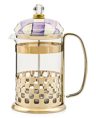 Violet Check Handmade French Press Coffee Maker | Macy's