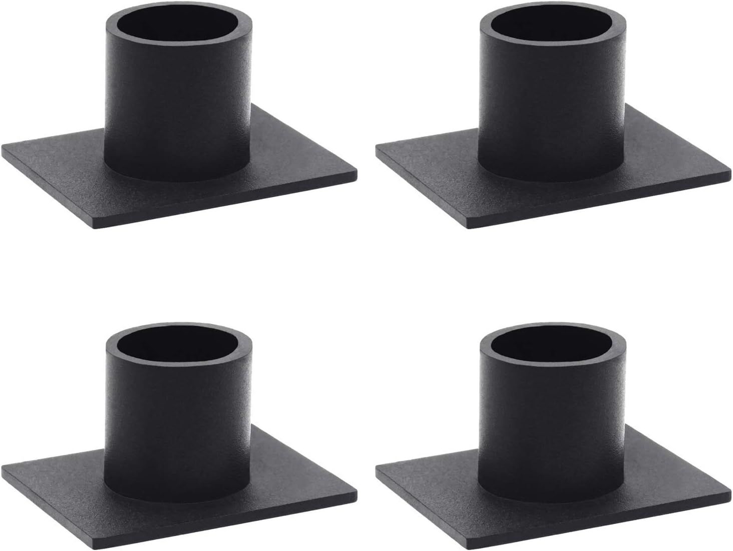 HUANGXIN Black Taper Pillar Candle Holders, Set of 4 Candlestick Holder Centerpieces for Home Dec... | Amazon (US)
