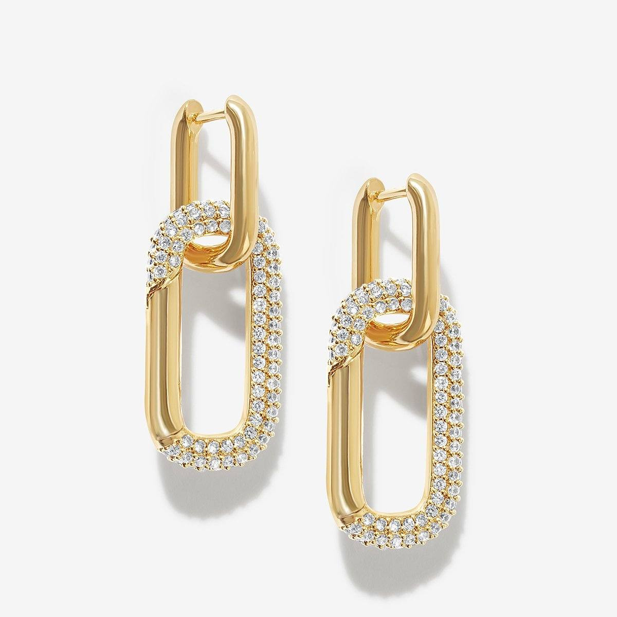 Gold Conor Carabiner Earrings | Statement Hoop Earrings | Adornmonde | Adornmonde