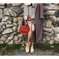 Small Red Leather Crossbody Bag - Mini Shoulder Purse For Women Soft Full Grain Phone Everyday Hands-Free Handbag | Etsy (US)