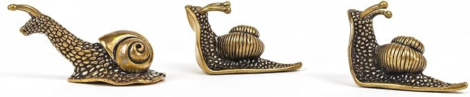 Set of 3 Tiny Solid Brass Snail Figurines – Cute Vintage Cottagecore Décor, Retro Antique-Styl... | Amazon (US)