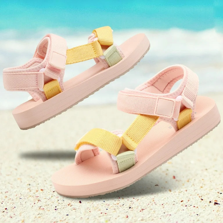 HARVEST LAND Girls Beach Sandals with Adjustable Straps Little Kids Water Sandals for Athletic Su... | Walmart (US)