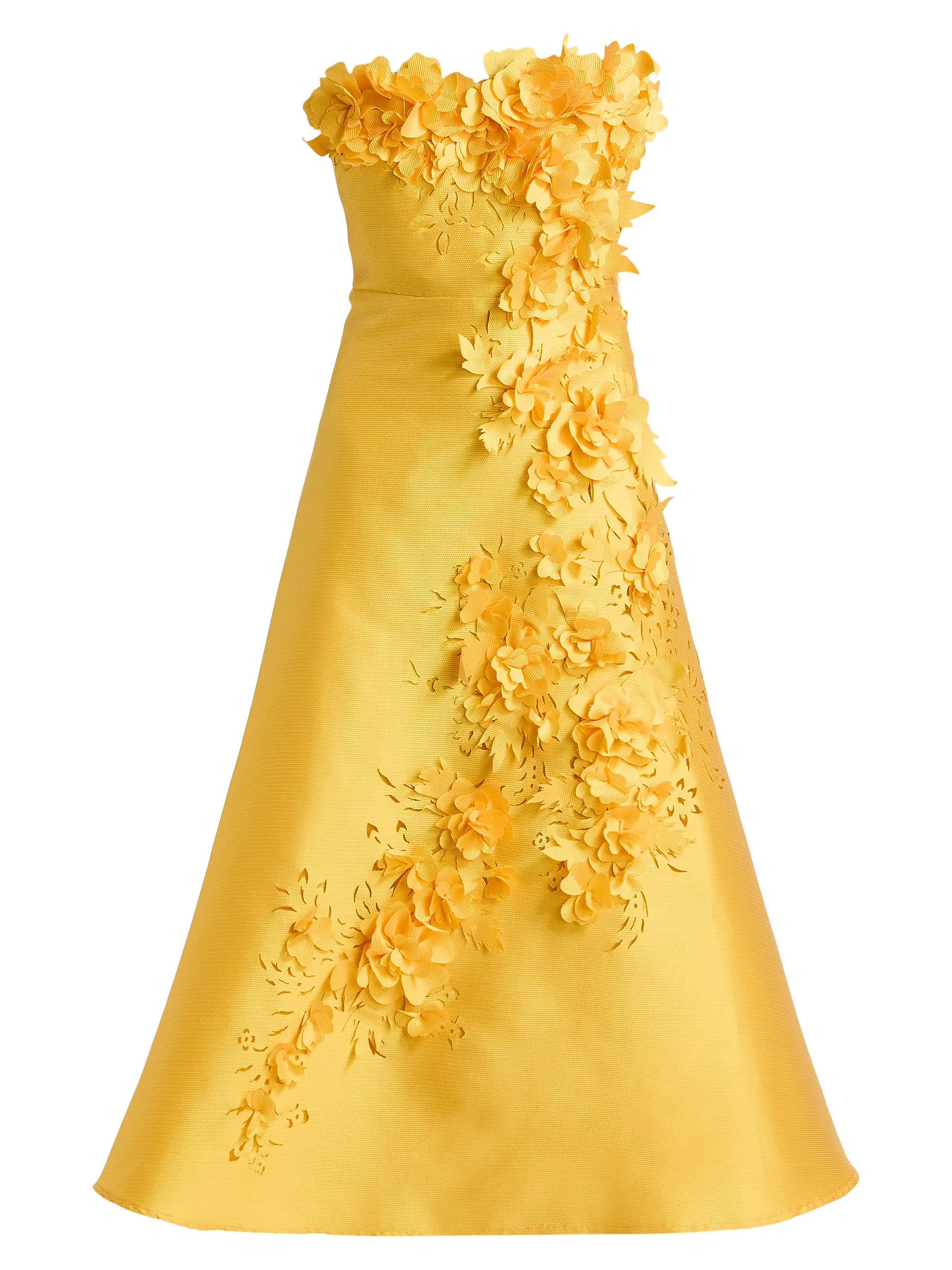 Badgley Mischka Floral Applique Strapless Cocktail Dress | Saks Fifth Avenue | Saks Fifth Avenue