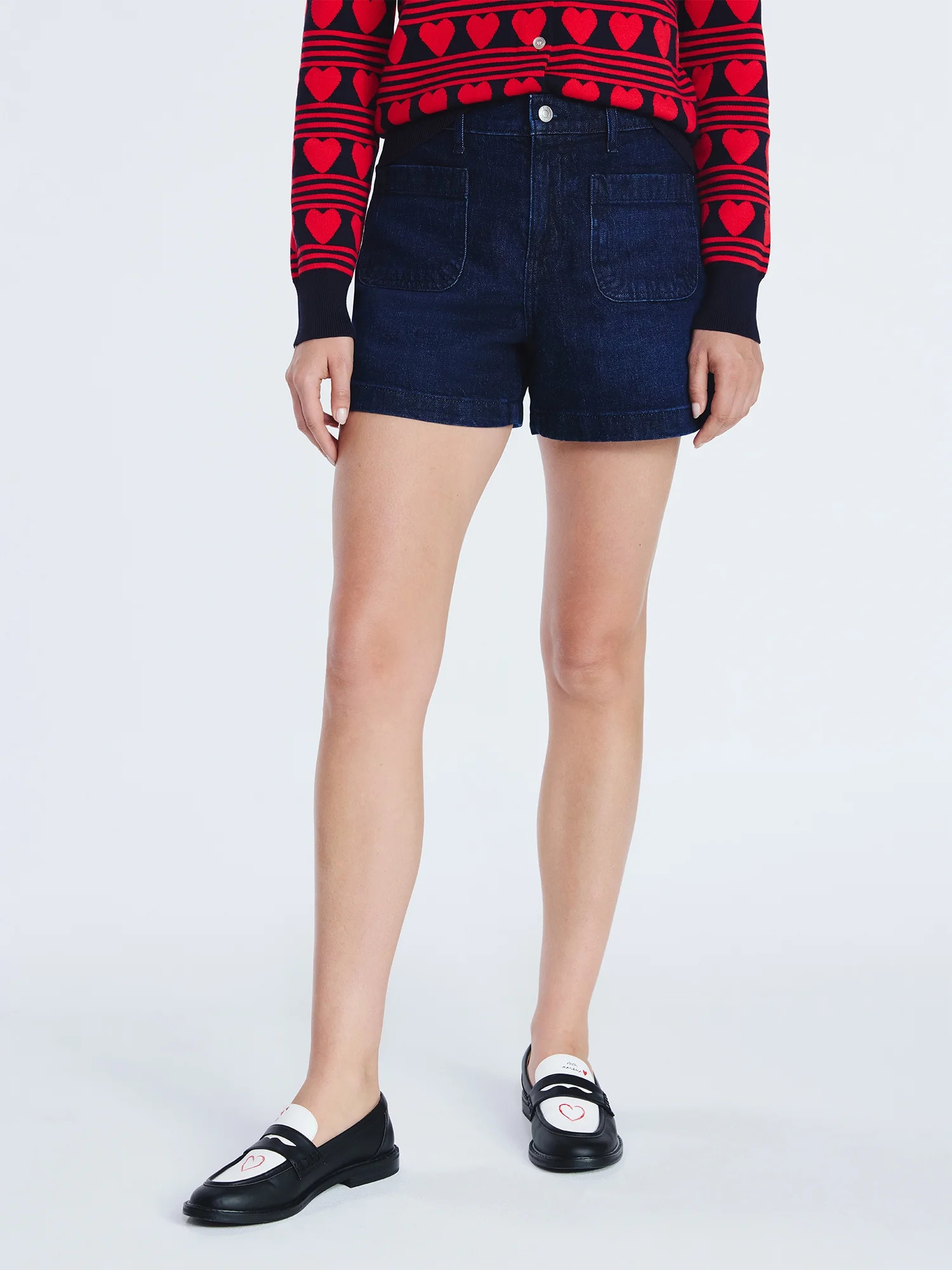 Free Assembly Women's and Women's Plus Patch Pocket Denim Shorts, 4" Inseam, Sizes 0-28W | Walmart (US)