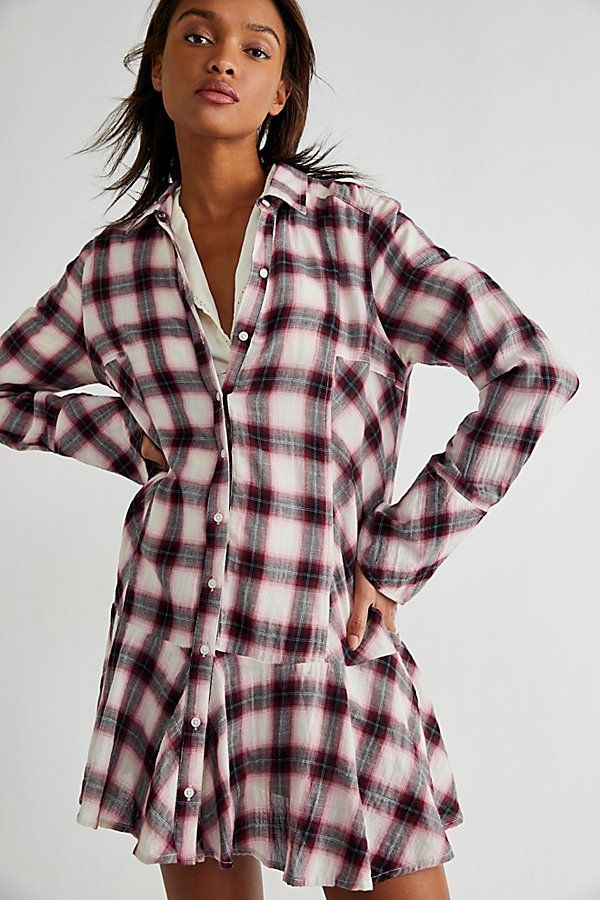 All For You Plaid Shirt Dress by Free People, Tea Combo, S | Free People (Global - UK&FR Excluded)