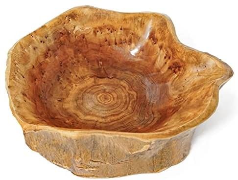Wooden Bowls, Ulif Handmade Storage Natural Root Wood Crafts Bowl Fruit Salad Key Decorative Serving | Amazon (US)