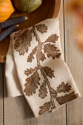 Oak Vine Linen Dish Towel | Anthropologie (US)