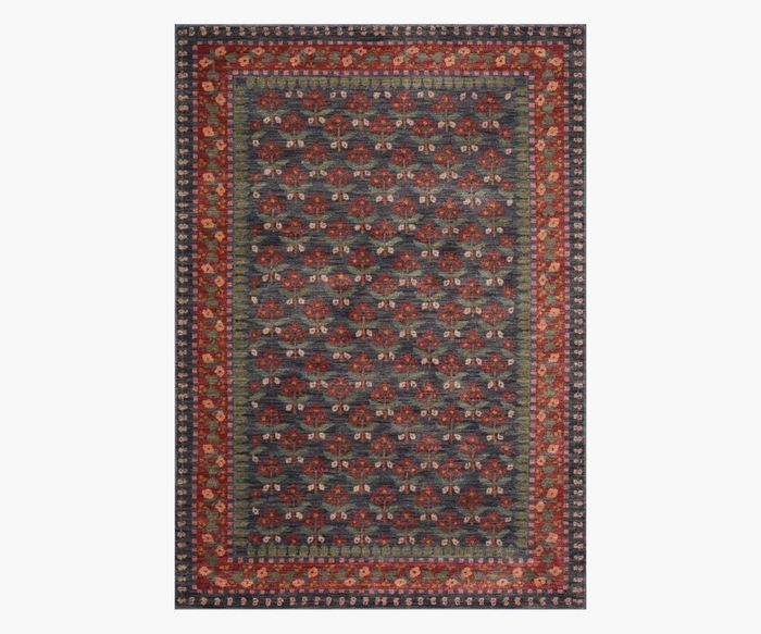 Fiore Forte Navy Power-Loomed Rug | Rifle Paper Co.