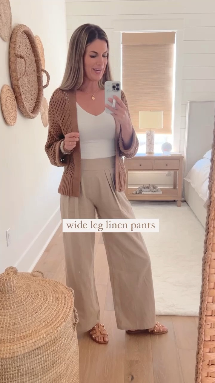 Linen-Blend Ultra Wide-Leg Pant curated on LTK