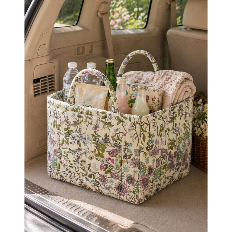 Car Storage Basket Organizer, Large Capacity Foldable Auto Bin with Handles, Quilted Fabric Trunk... | Walmart (US)