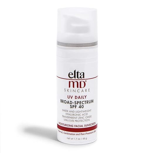 EltaMD UV Daily Face Sunscreen Moisturizer with Hyaluronic Acid, Broad Spectrum SPF 40, Non greas... | Amazon (US)