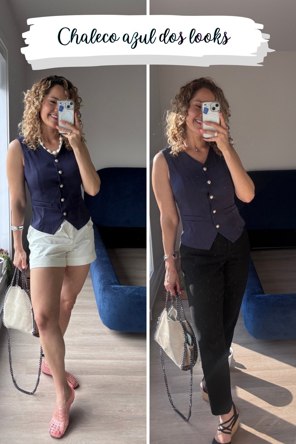 2 outfits con chaleco azul | Ideas casual chic

#LTKsummer #LTKstyletip #LTKworkwear