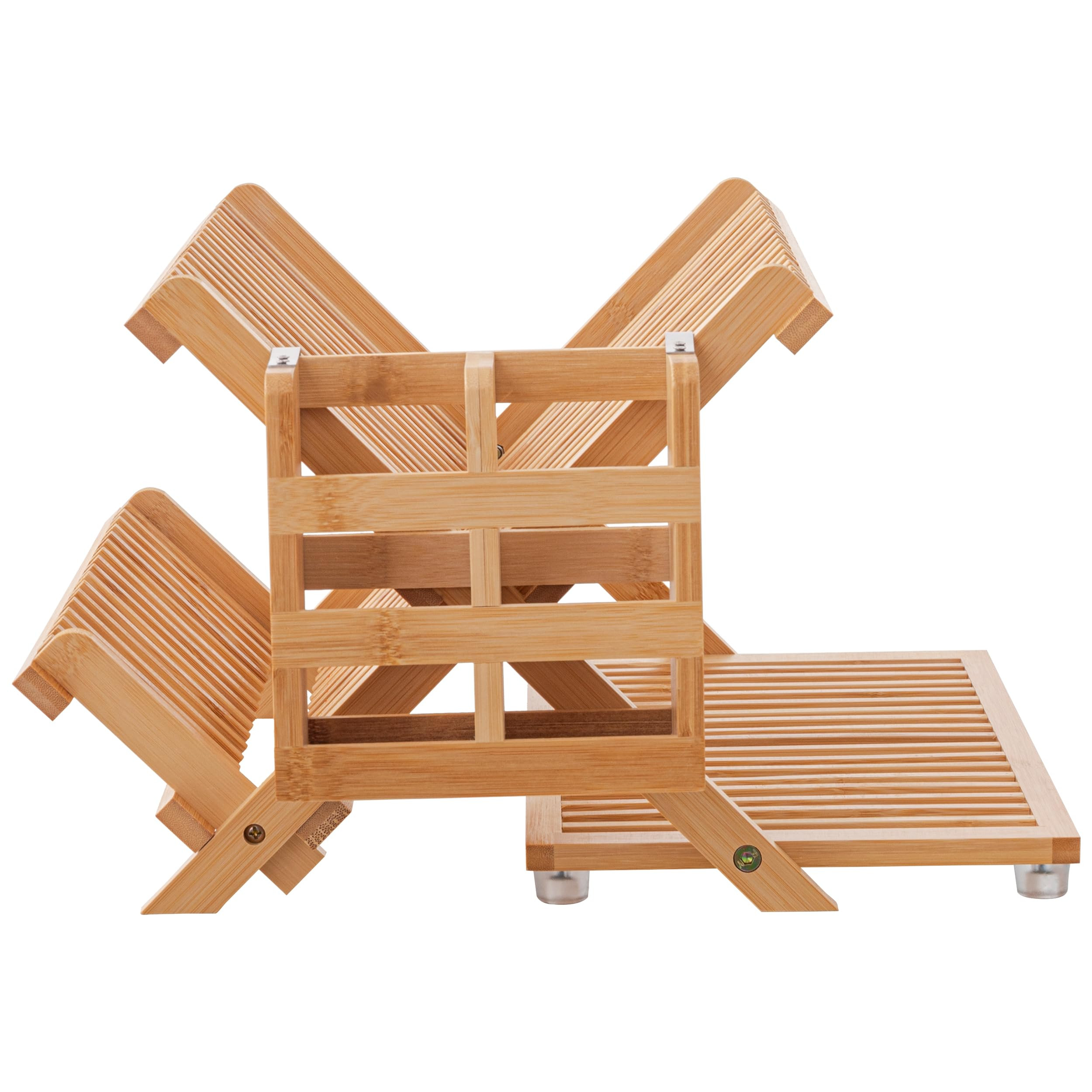 HBlife Bamboo Dish Drying Rack with Utensil Holder, 3-Tier Large Collapsible Wooden Dish Drainer ... | Amazon (US)