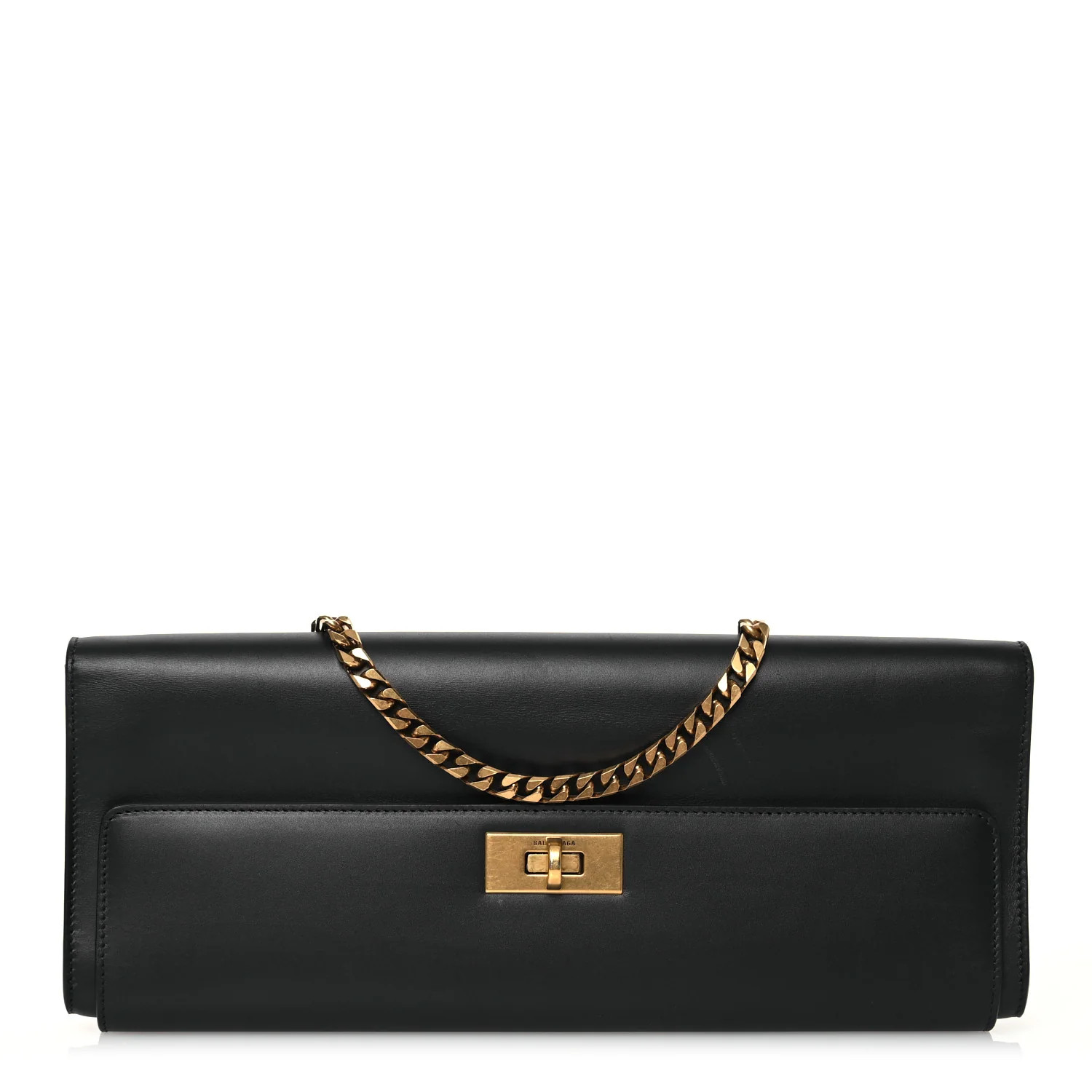Smooth Calfskin Money Elongate Clutch Black | FASHIONPHILE (US)