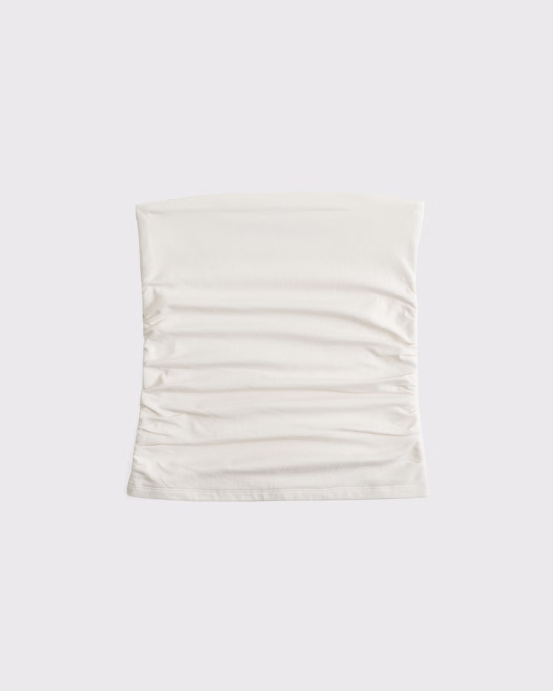 Women's Cotton-Blend Seamless Fabric Ruched Tube Top | Women's Tops | Abercrombie.com | Abercrombie & Fitch (US)
