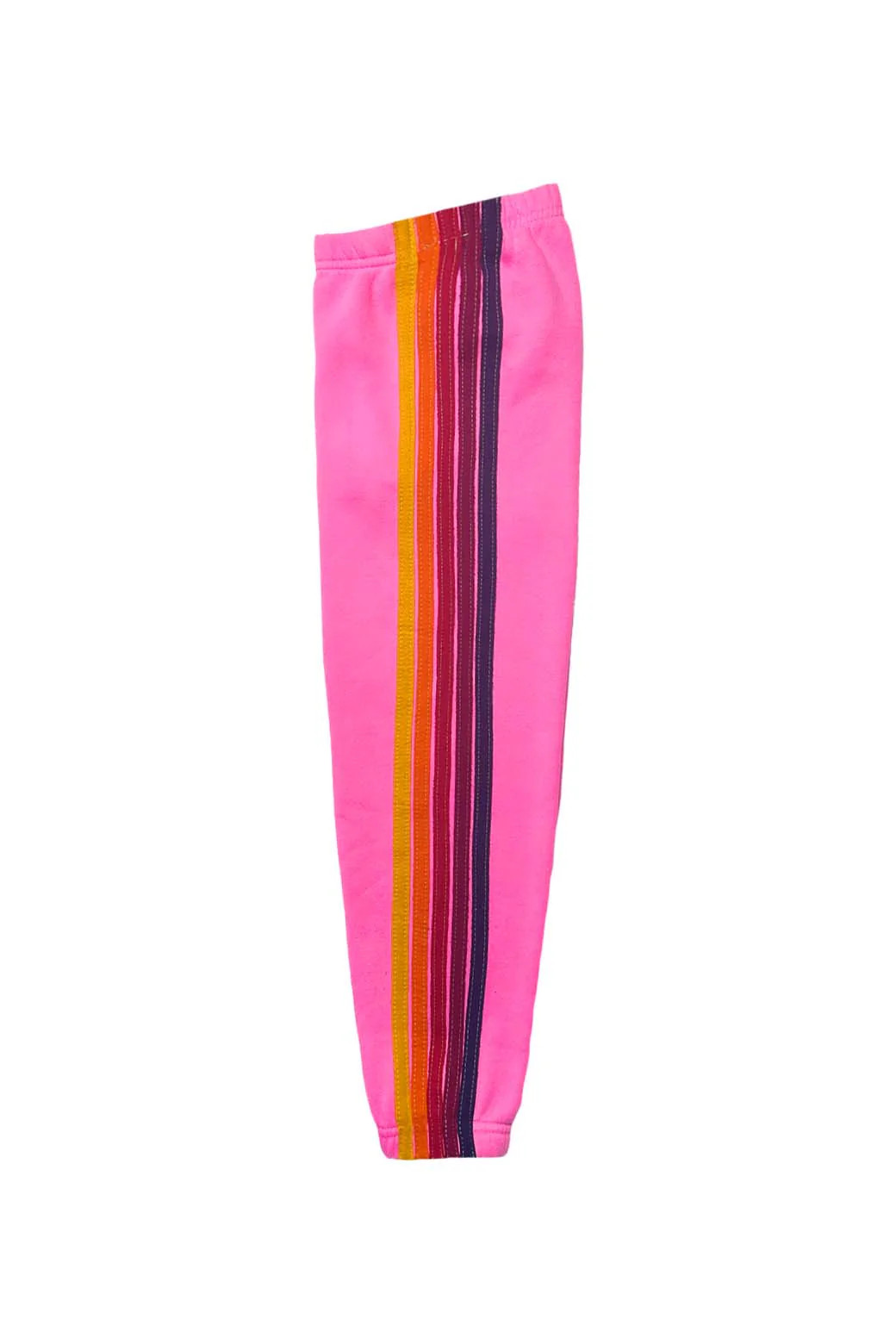 KID'S 5 STRIPE SWEATPANTS - NEON PINK | Aviator Nation