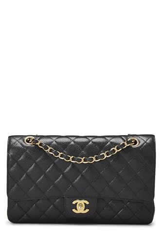 Chanel, Pre-Loved Black Quilted Caviar Classic Double Flap Medium, Black | Amazon (US)