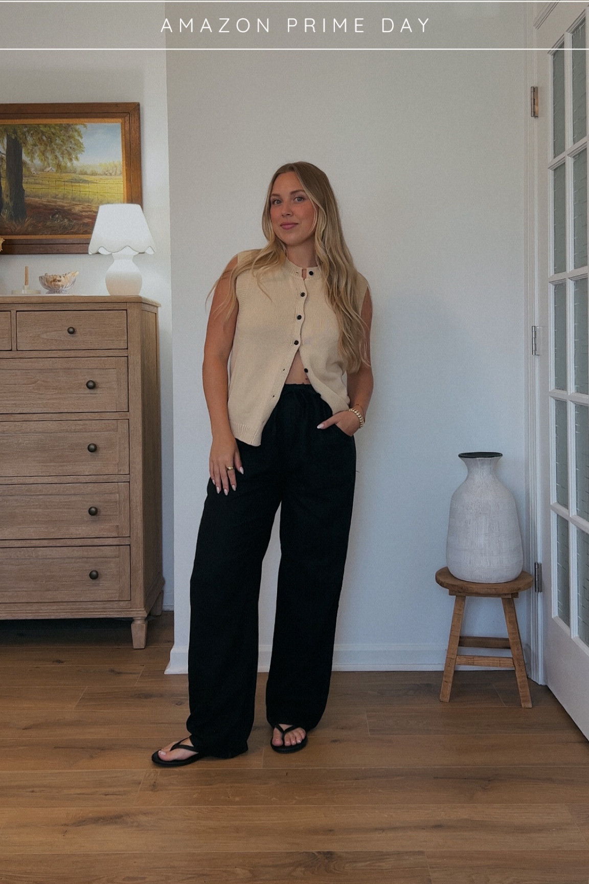 Amazon Prime Day: a classy European style outfit


Neutrals, Abercrombie inspired, sandals, black pants, beige vest, sandals, casual summer outfit, coastal, chic, modest, gold

#LTKSaleAlert #LTKStyleTip #LTKTravel