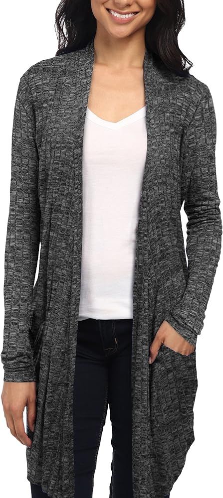 Womens Lightweight Casual Open Front Drape Long Cardigan with Pockets for All Season | Amazon (US)