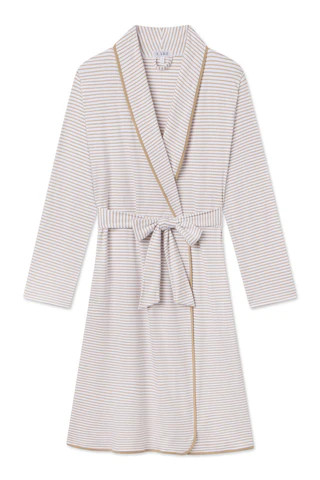 Pima Robe in Sandstone Stripe | Lake Pajamas