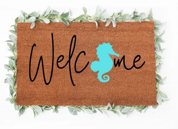 Welcome Seahorse Doormat  Seahorse  Summer Doormat  Summer | Etsy | Etsy (US)